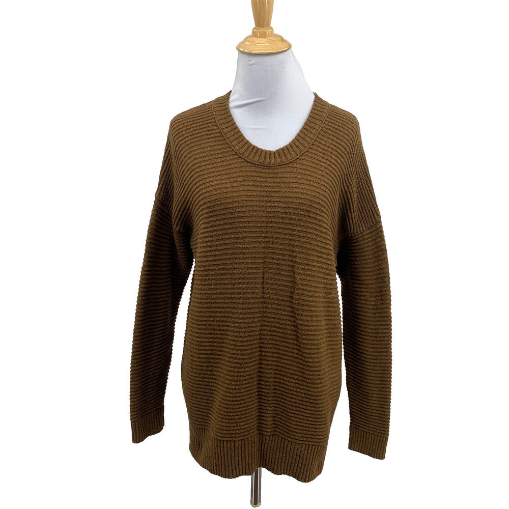 Madewell Sweater Womens S Small Brown Plus Greensboro Button Back Textured Tunic